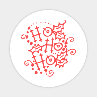 Christmas Typography Holly Ho Ho Ho Magnet